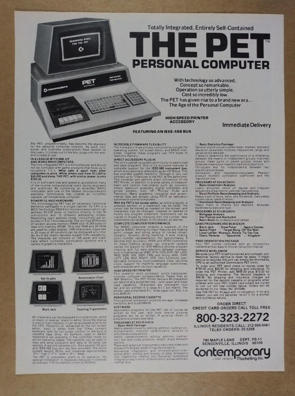 Commodore PET 2001 vintage advertisement